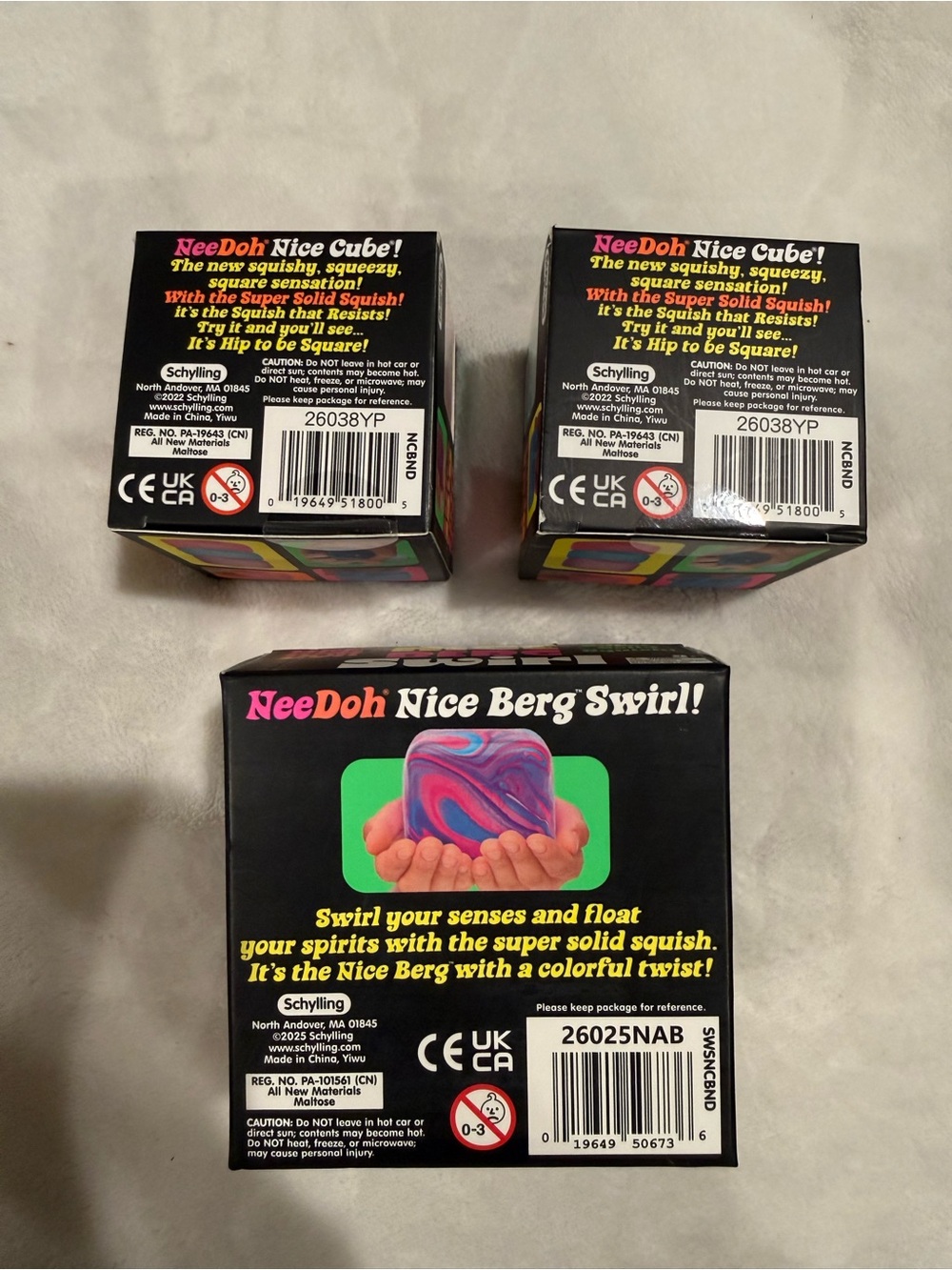 NEEDOH 1 Jumbo Nice Berg Swirl Squish Toy & 2 Nice Cubes Viral Authentic NEW - Picture 5 of 9